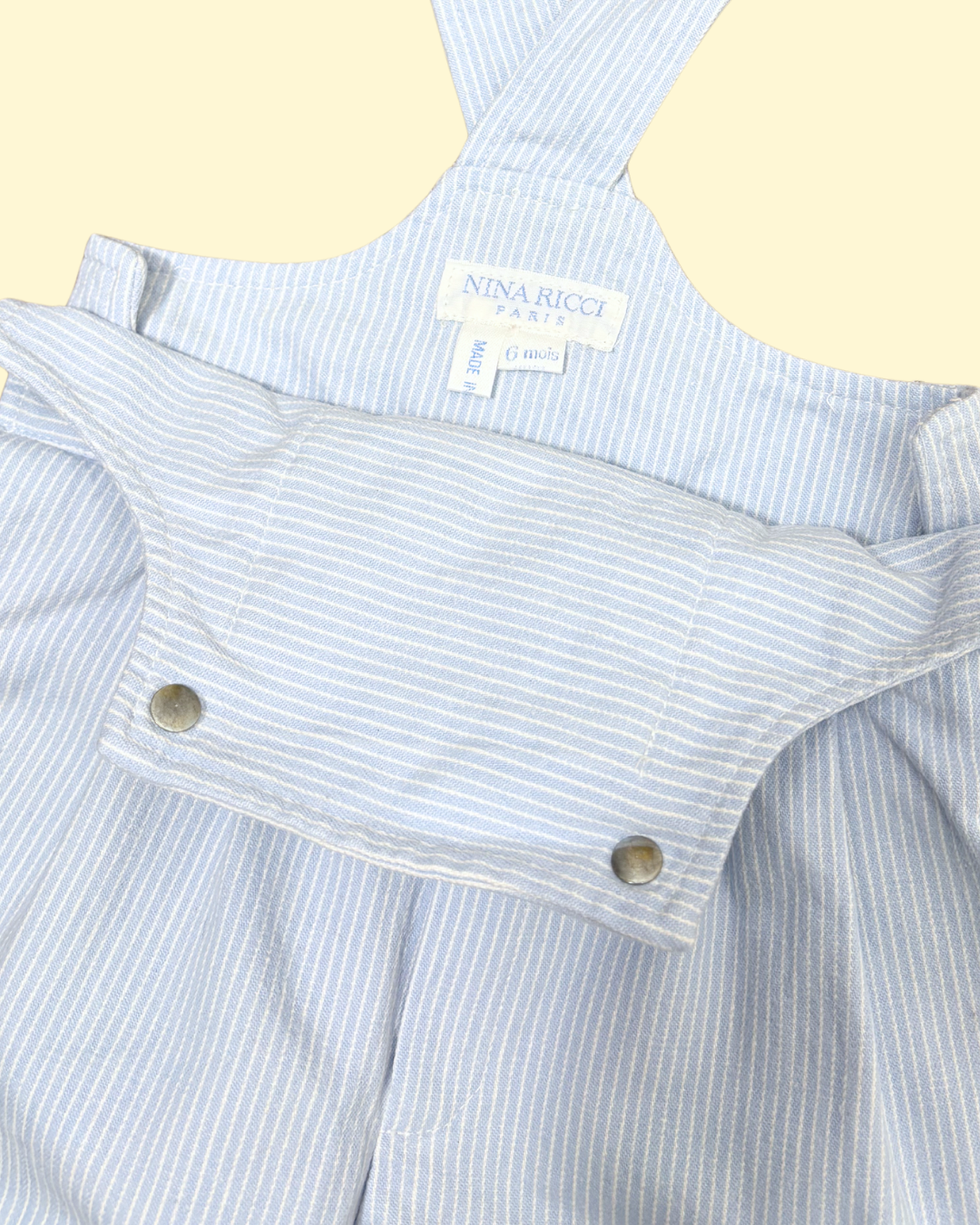 Salopette vintage late 1980s à rayures bleues 6 mois