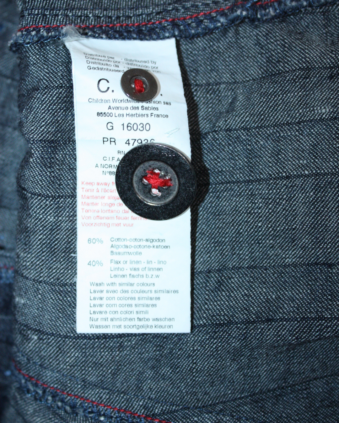 Veste en denim rayée 5 ans
