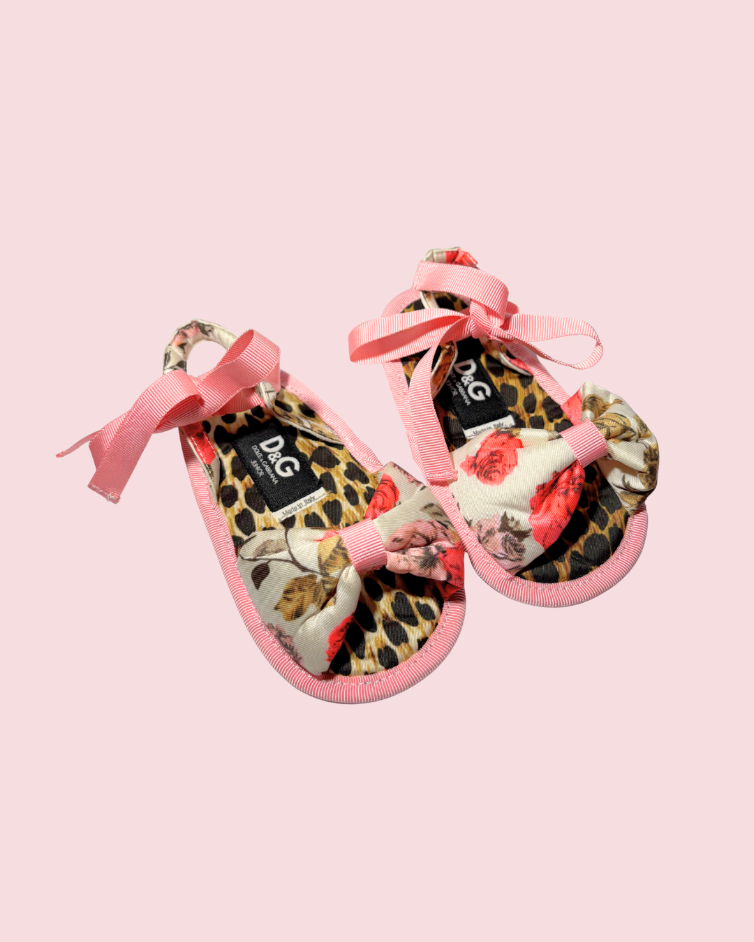 Sandales souples imprimé léopard et fleurs taille 19