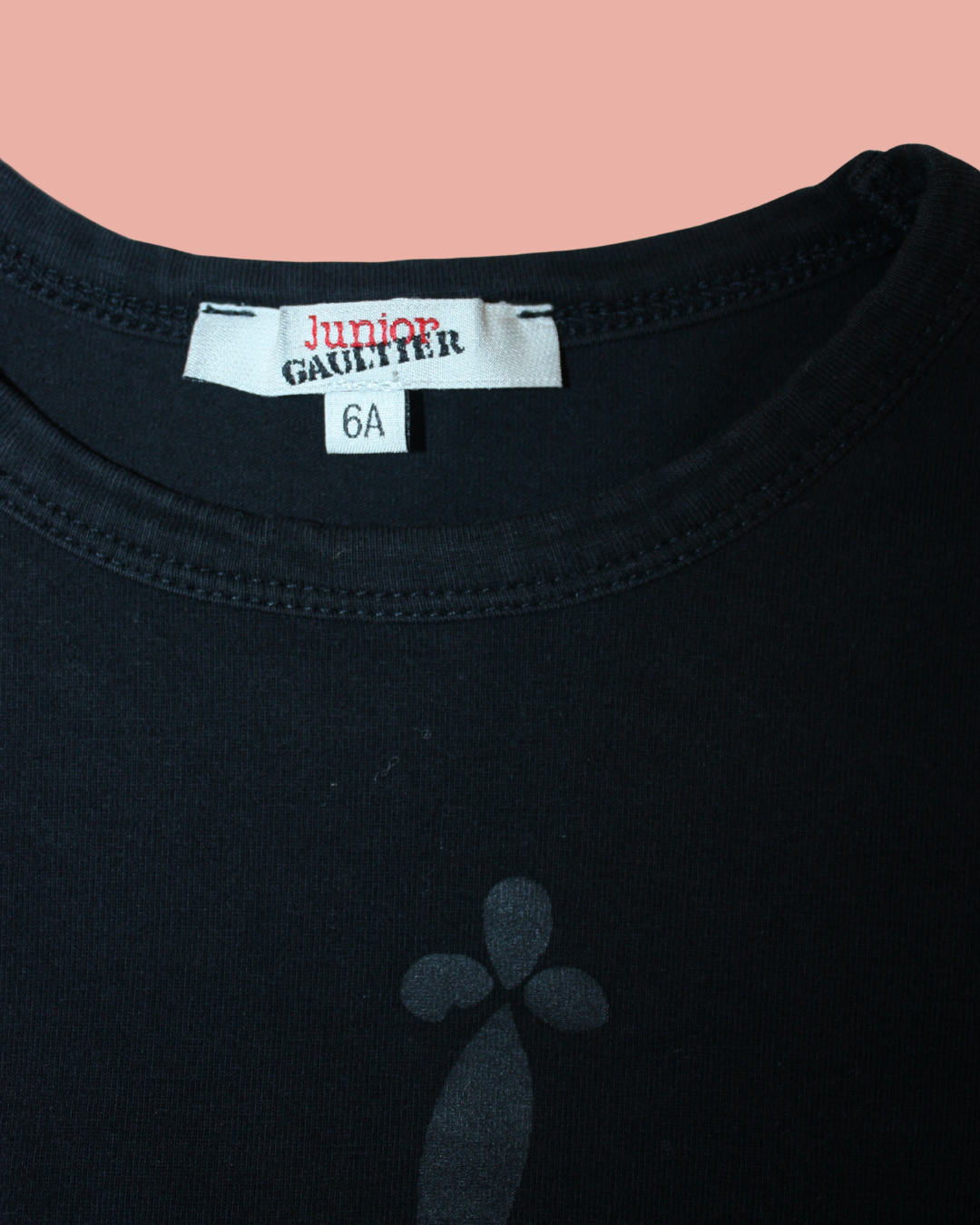 Top noir vintage imprimé 6 ans