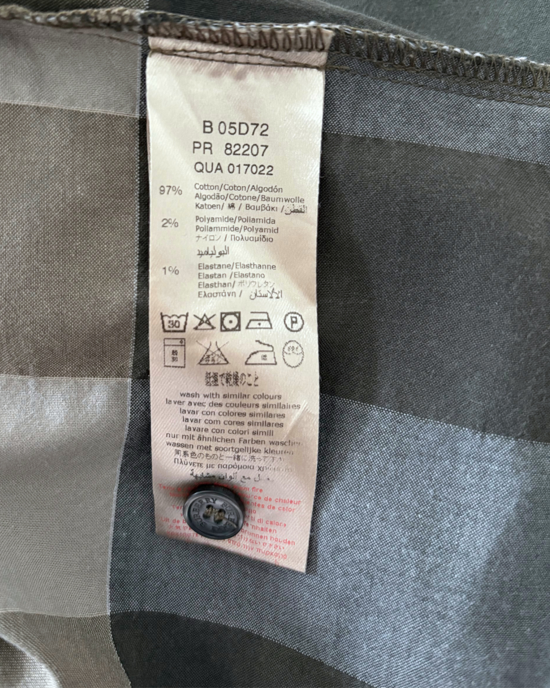 Chemise tartan verte et grise 2 ans