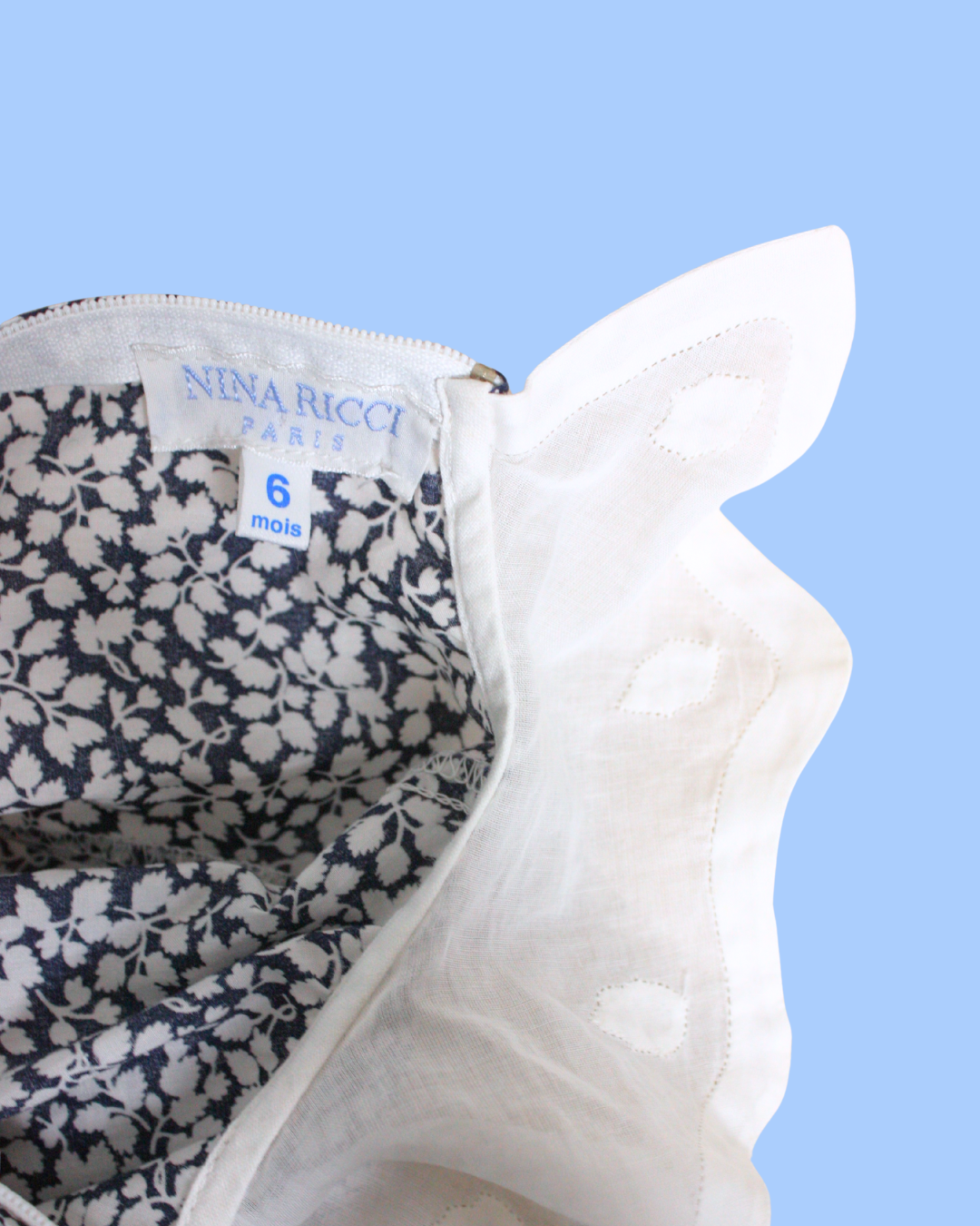 Robe vintage à fleurs et col brodé 6 mois