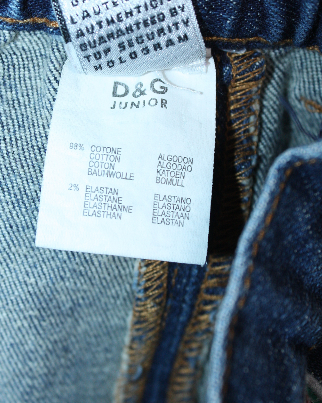 Jupe en jean vintage Y2K avec détails en cuir 6 ans