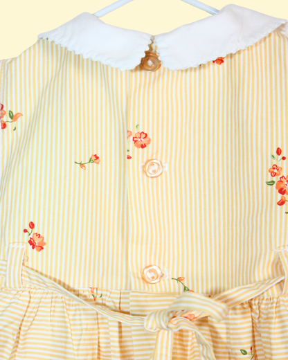 Robe jaune col Claudine vintage made in France 6 mois