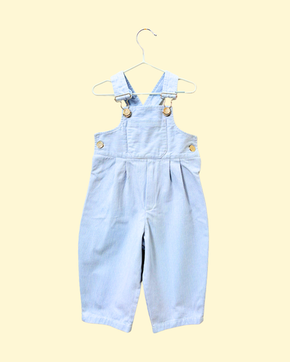Salopette vintage late 1980s à rayures bleues 6 mois