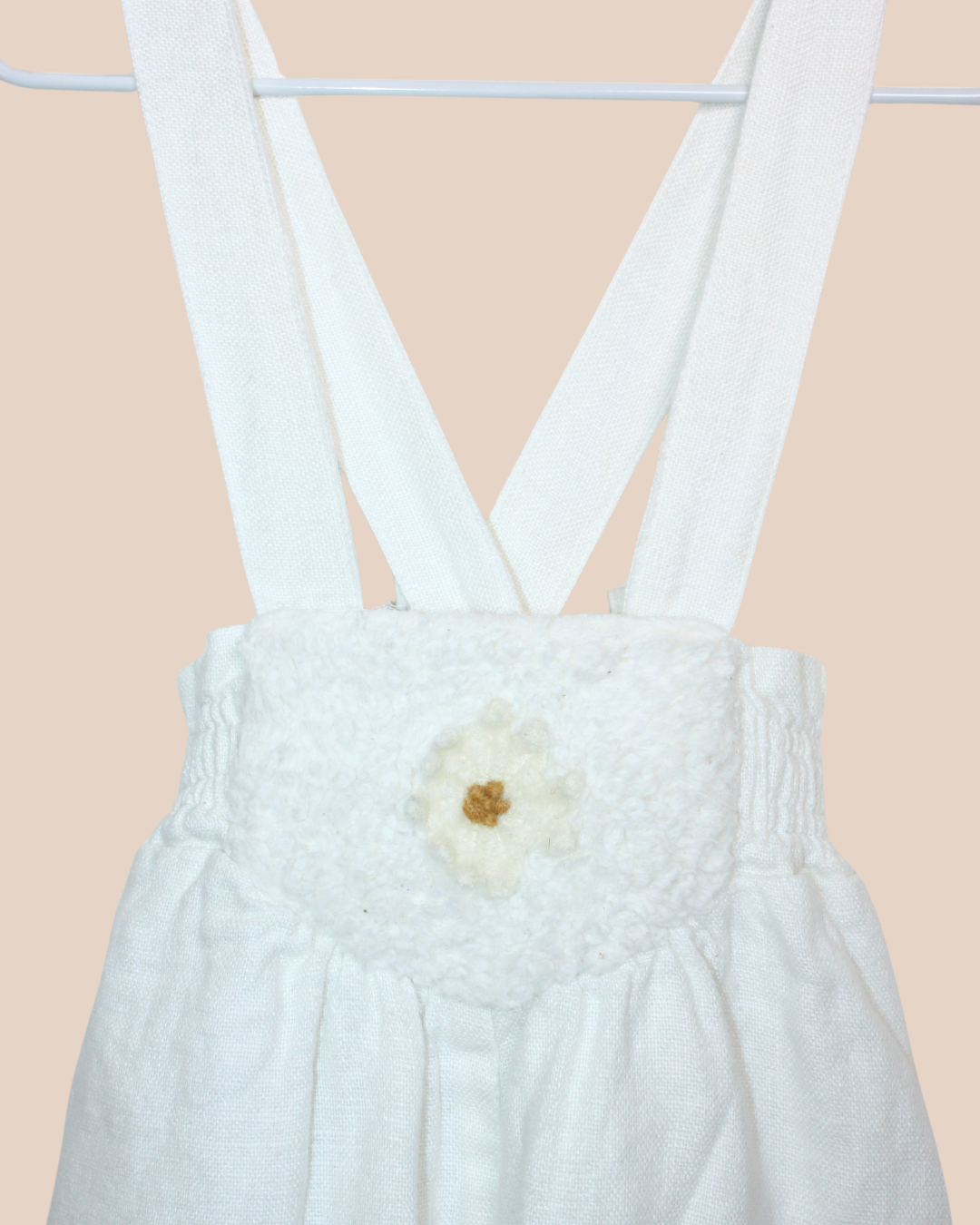 Ensemble cardigan et pantalon blancs en lin et coton 9 mois