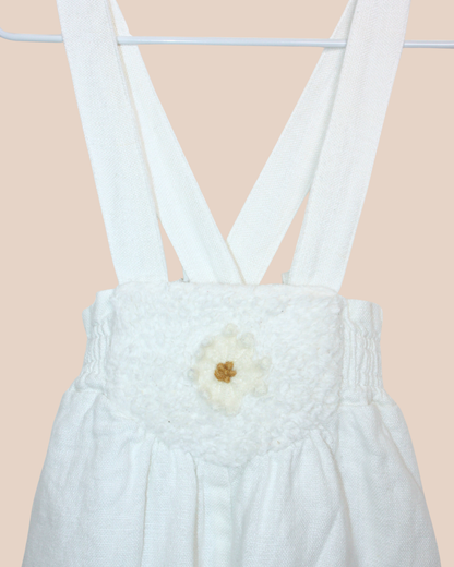 Ensemble cardigan et pantalon blancs en lin et coton 9 mois