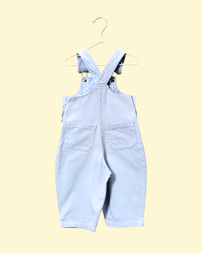 Salopette vintage late 1980s à rayures bleues 6 mois