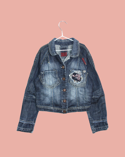 Veste en jean vintage 2000s brodée 6 ans