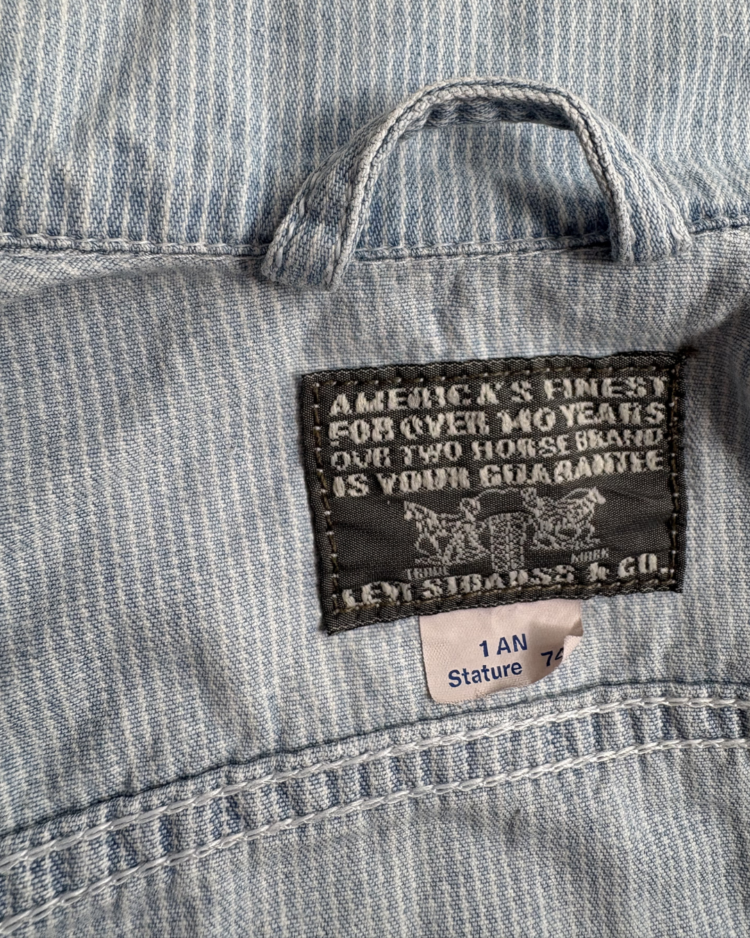 Veste en jean vintage 90s white tab 1 an