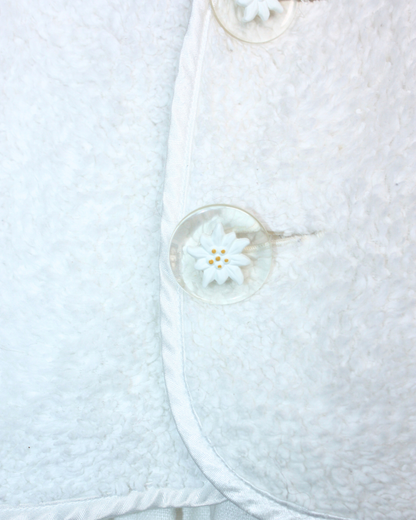 Ensemble cardigan et pantalon blancs en lin et coton 9 mois