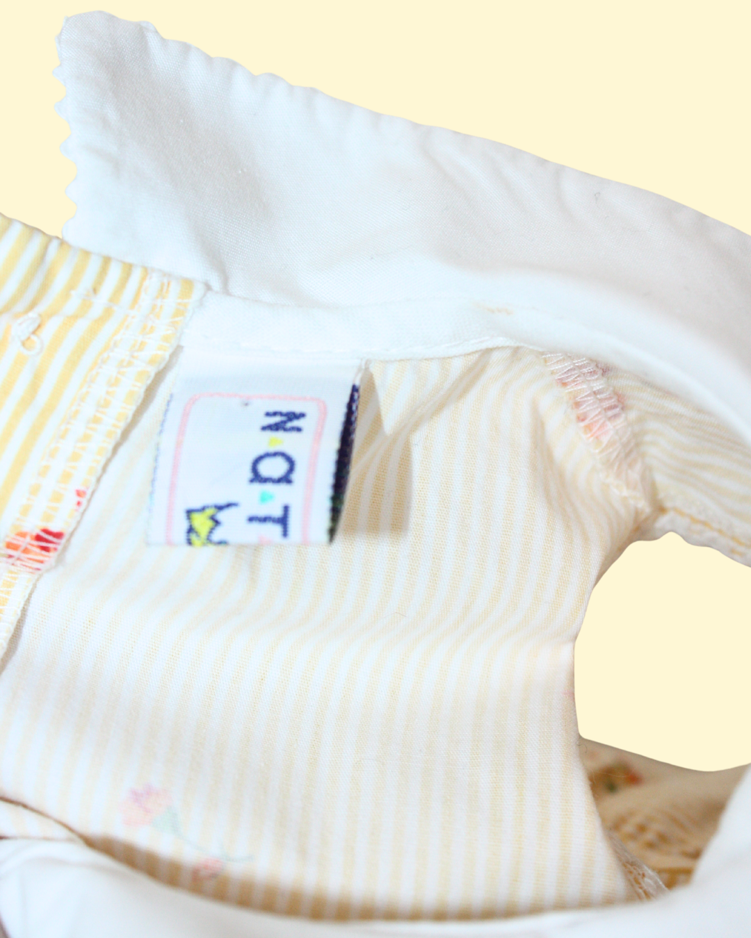 Robe jaune col Claudine vintage made in France 6 mois