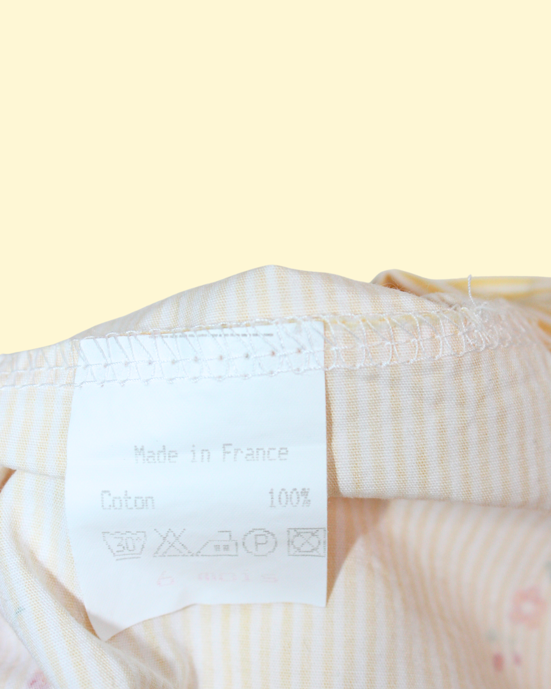 Robe jaune col Claudine vintage made in France 6 mois