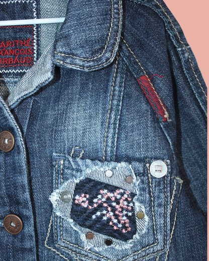 Veste en jean vintage 2000s brodée 6 ans