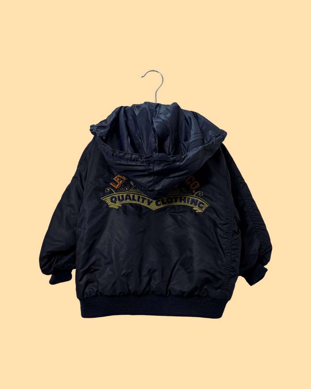 Bomber matelassé bleu marine vintage 1990s white tab 3 ans