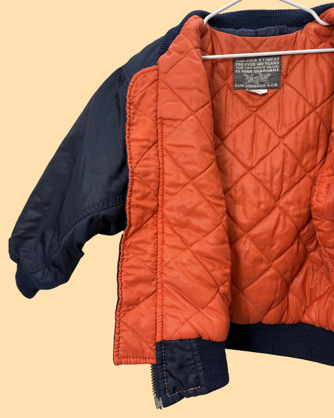 Bomber matelassé bleu marine vintage 1990s white tab 3 ans