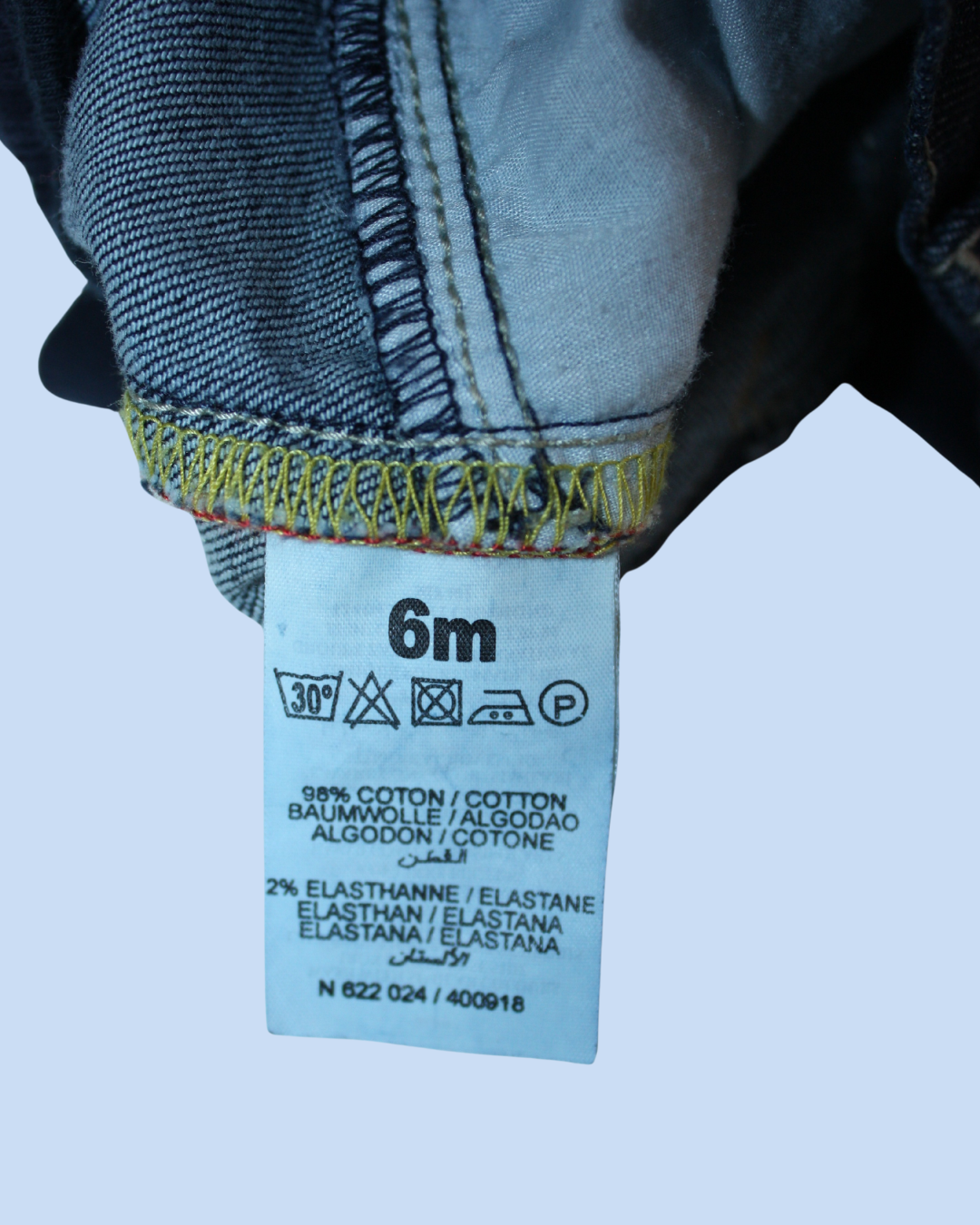 Jean brut coupe baggy 6 mois