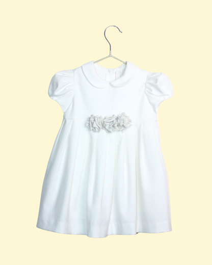 Robe d'hiver blanche à col Claudine 12 mois