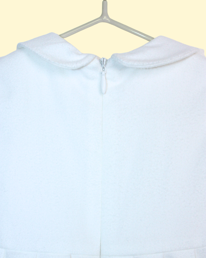 Robe d'hiver blanche à col Claudine 12 mois
