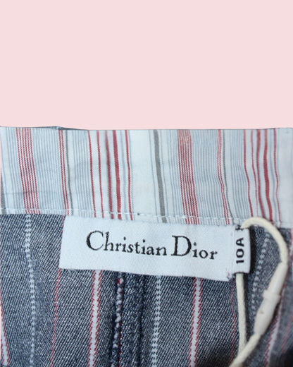 Jupe vintage en jean à rayures