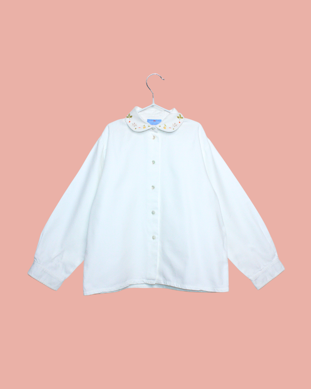 Chemisier blanc vintage à fleurs 6 ans
