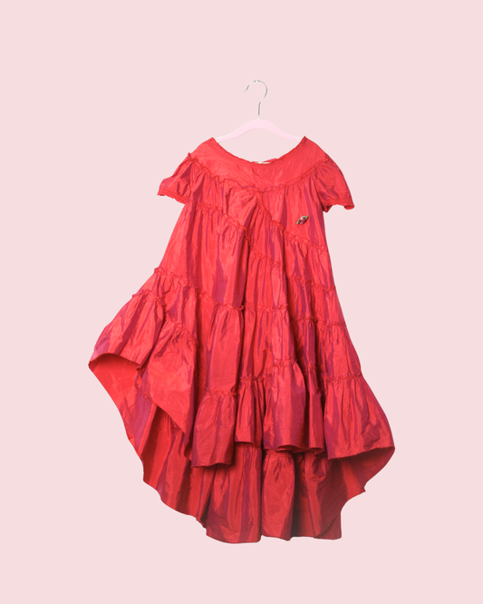 Robe asymétrique rose 6-8 ans