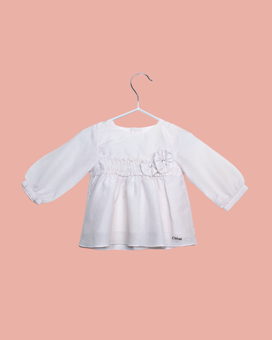 Robe rose en coton et soie 3 mois