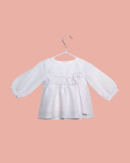 Robe rose en coton et soie 3 mois