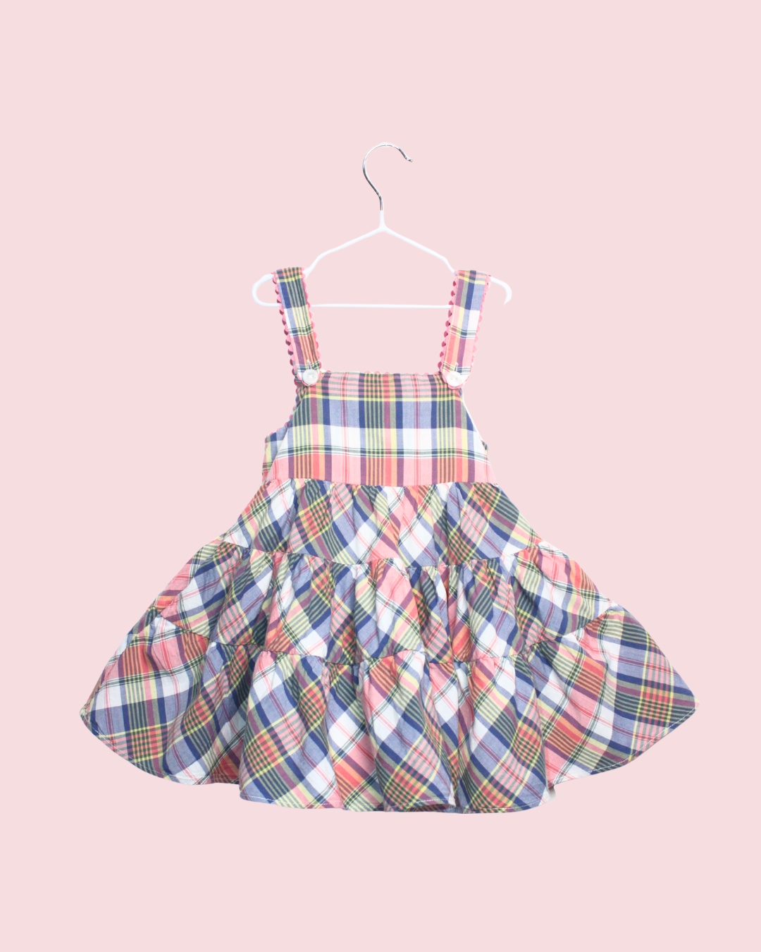 Robe rose à carreaux 2 ans