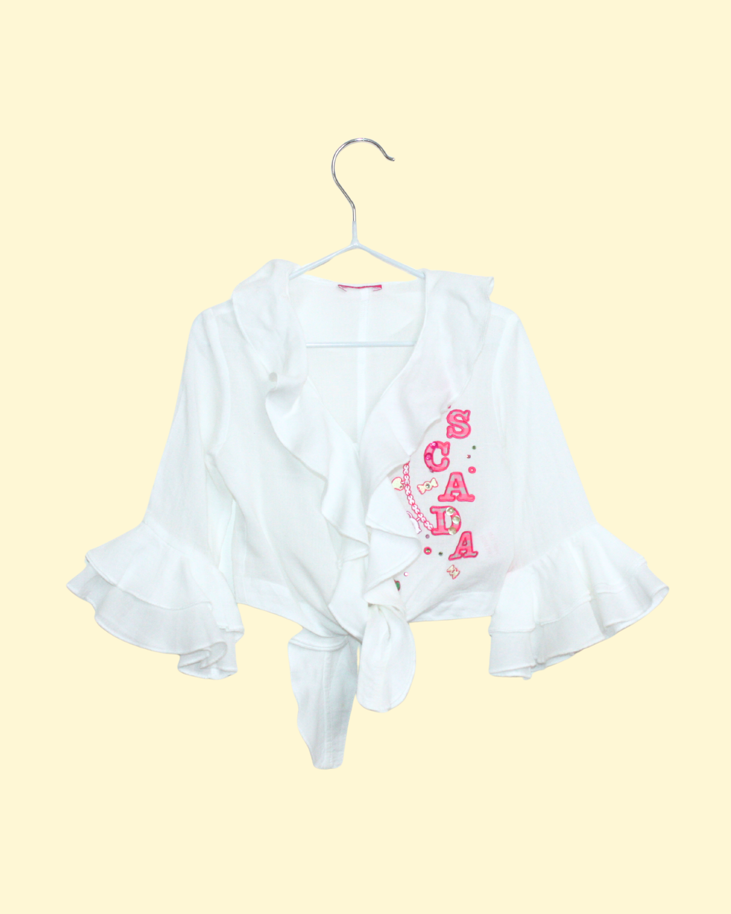 Boléro vintage Y2K à broderies et strass 2 ans