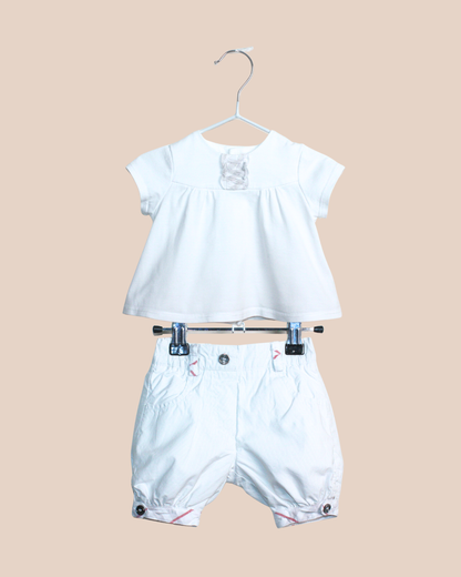 Ensemble t-shirt et pantalon blancs 1 mois