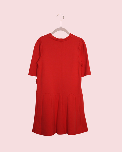 Robe rouge à coeur brodé taille 8 ans
