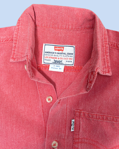 Chemise rouge vintage 1990s white tab 3 ans
