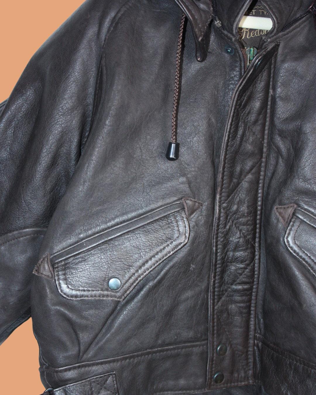 Veste en cuir marron 8 ans