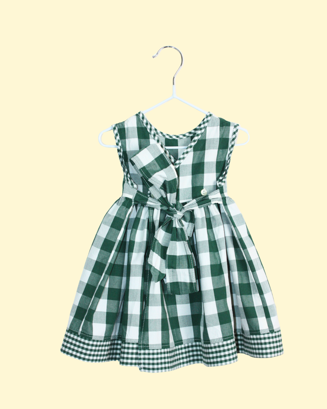 Robe vintage à carreaux verts 6 mois