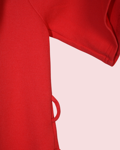 Robe rouge à coeur brodé taille 8 ans