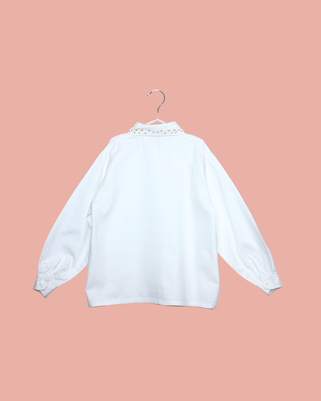 Chemisier blanc vintage à fleurs 6 ans