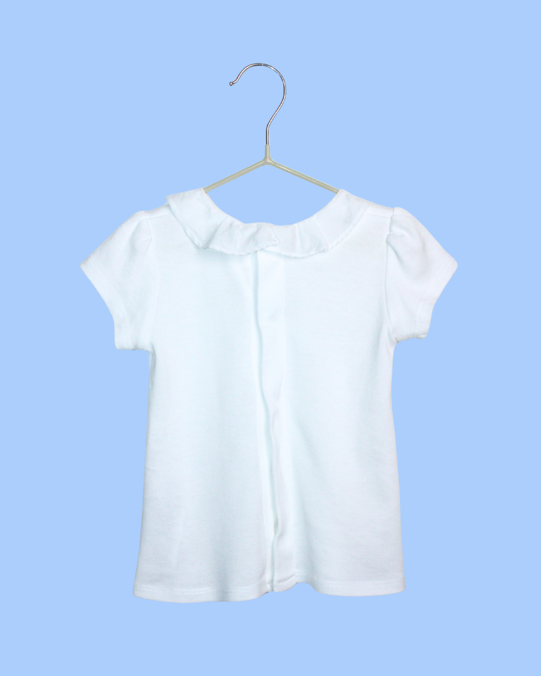 Chemisier blanc à col corolle et studs 12 mois