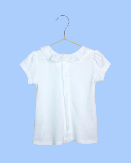 Chemisier blanc à col corolle et studs 12 mois