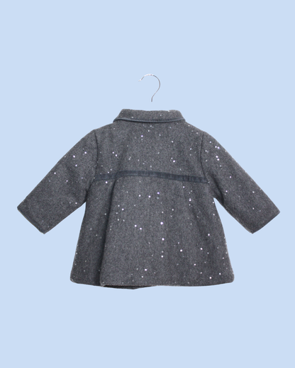 Manteau gris à sequins 9 mois