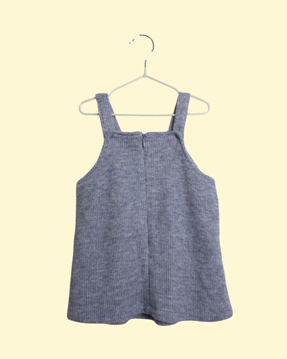 Robe en laine grise brodée de fleurs 3 ans