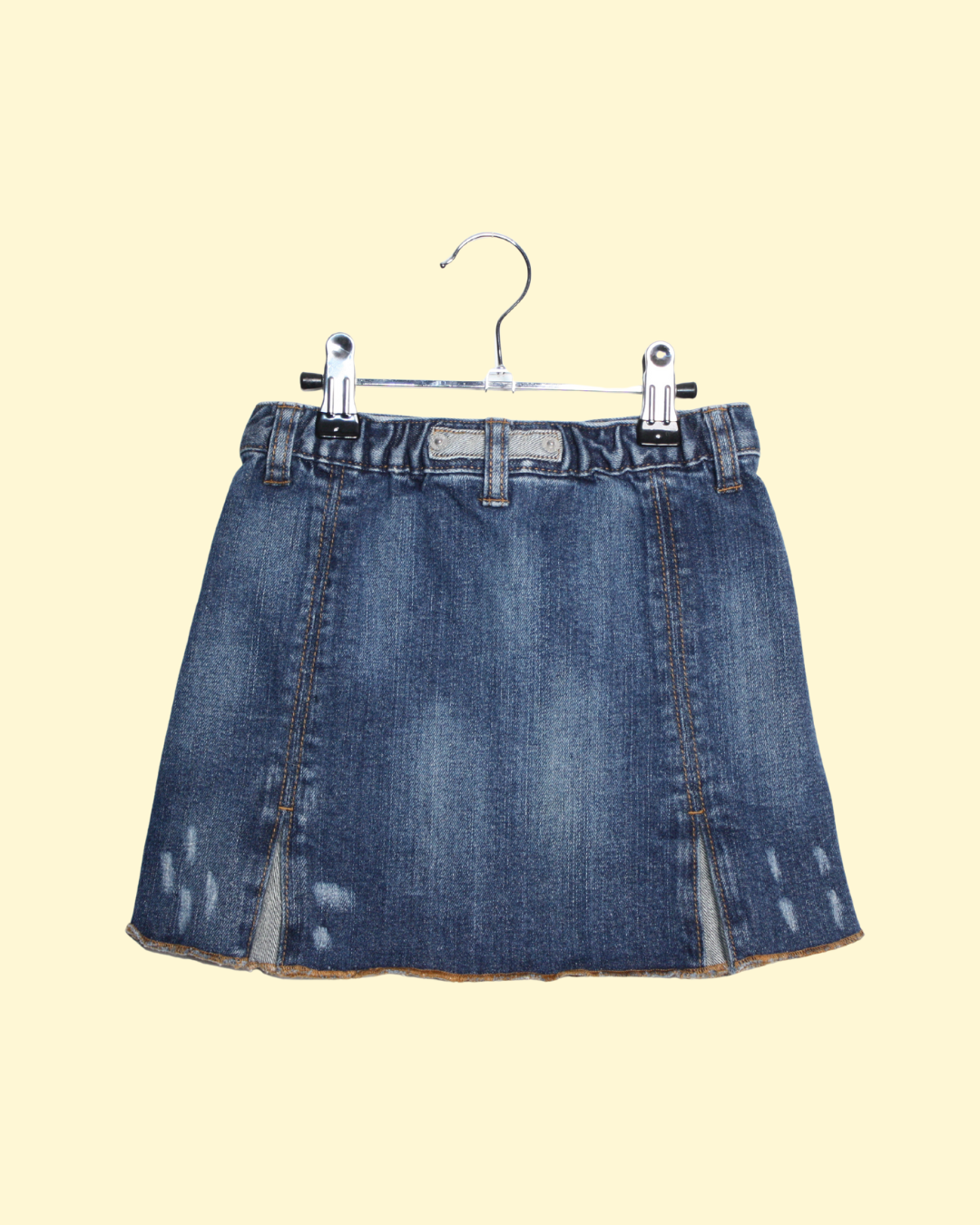 Jupe en jean vintage Y2K avec détails en cuir 6 ans