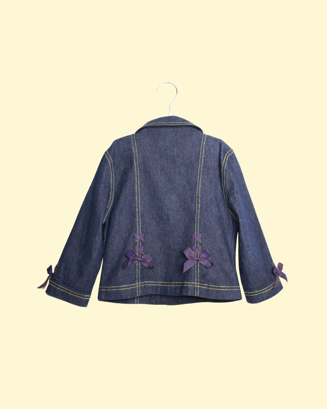 Veste vintage en denim et noeud de satin 6 ans