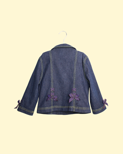 Veste vintage en denim et noeud de satin 6 ans