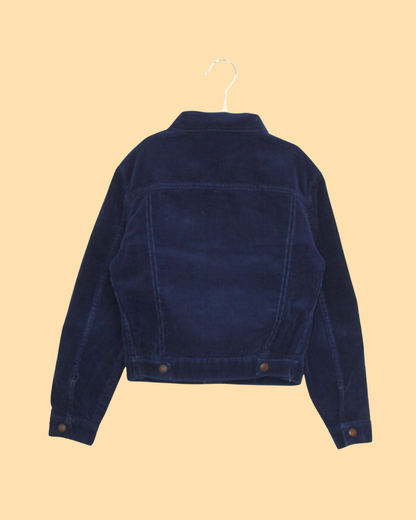Veste en velours bleu nuit vintage 1970s big E taille 8 ans