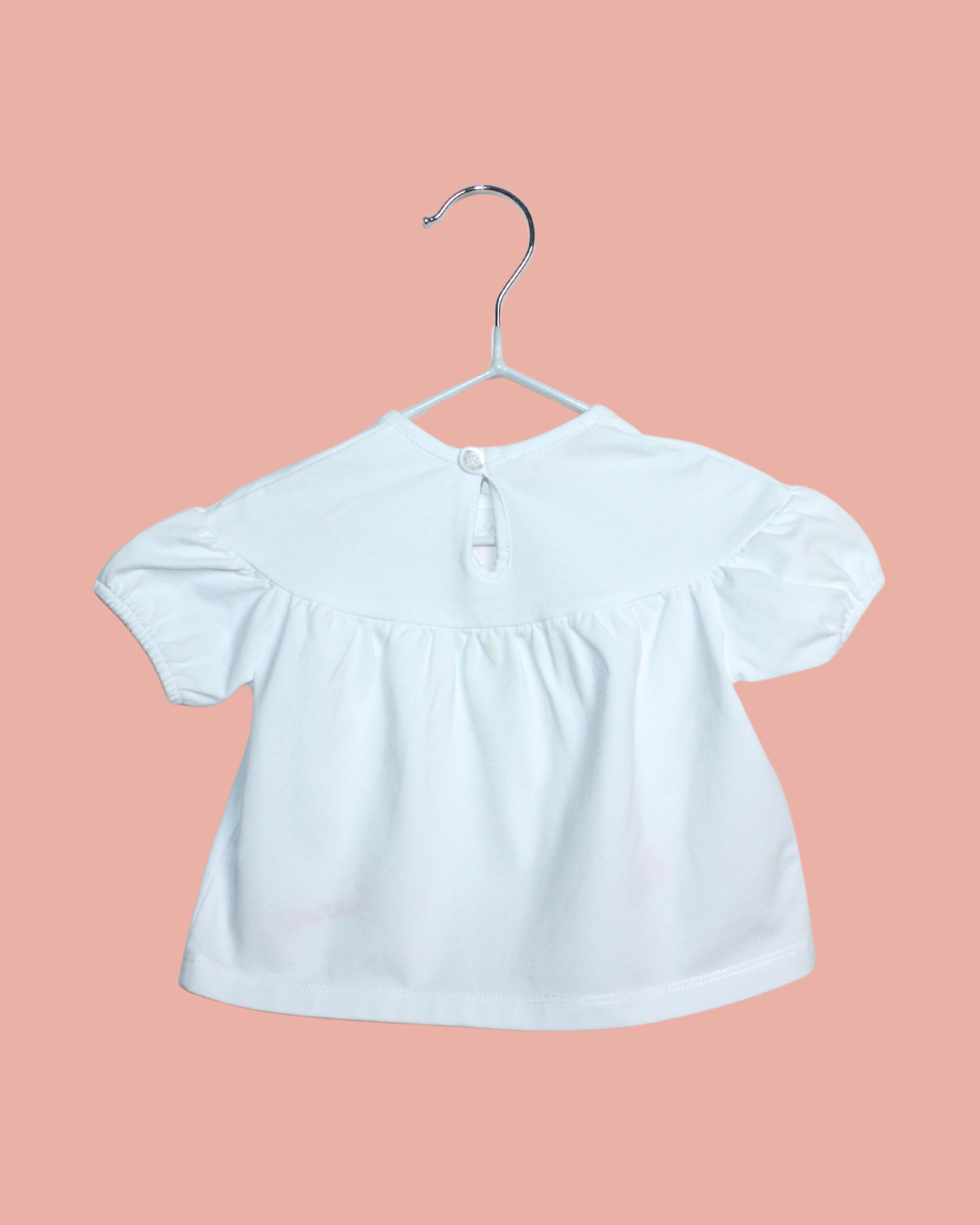 T-shirt blanc à fleurs 3 mois