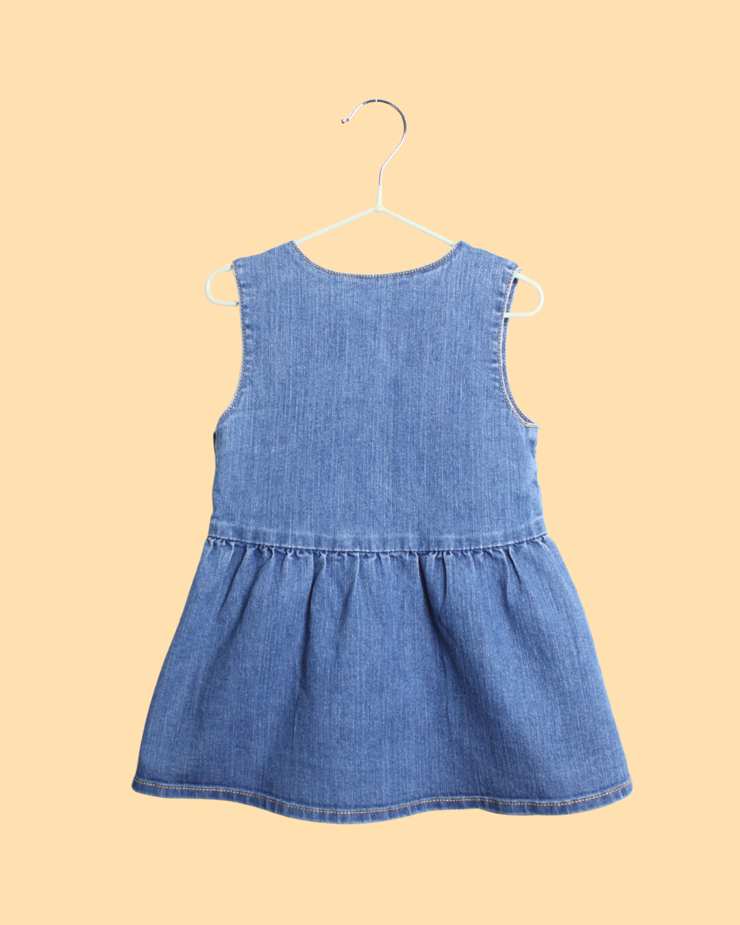 Robe en denim bleu à broderie coeur 12 mois