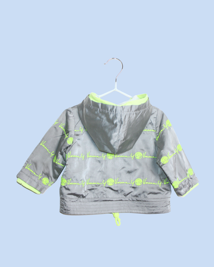 Veste à capuche fluo et argent 3 mois