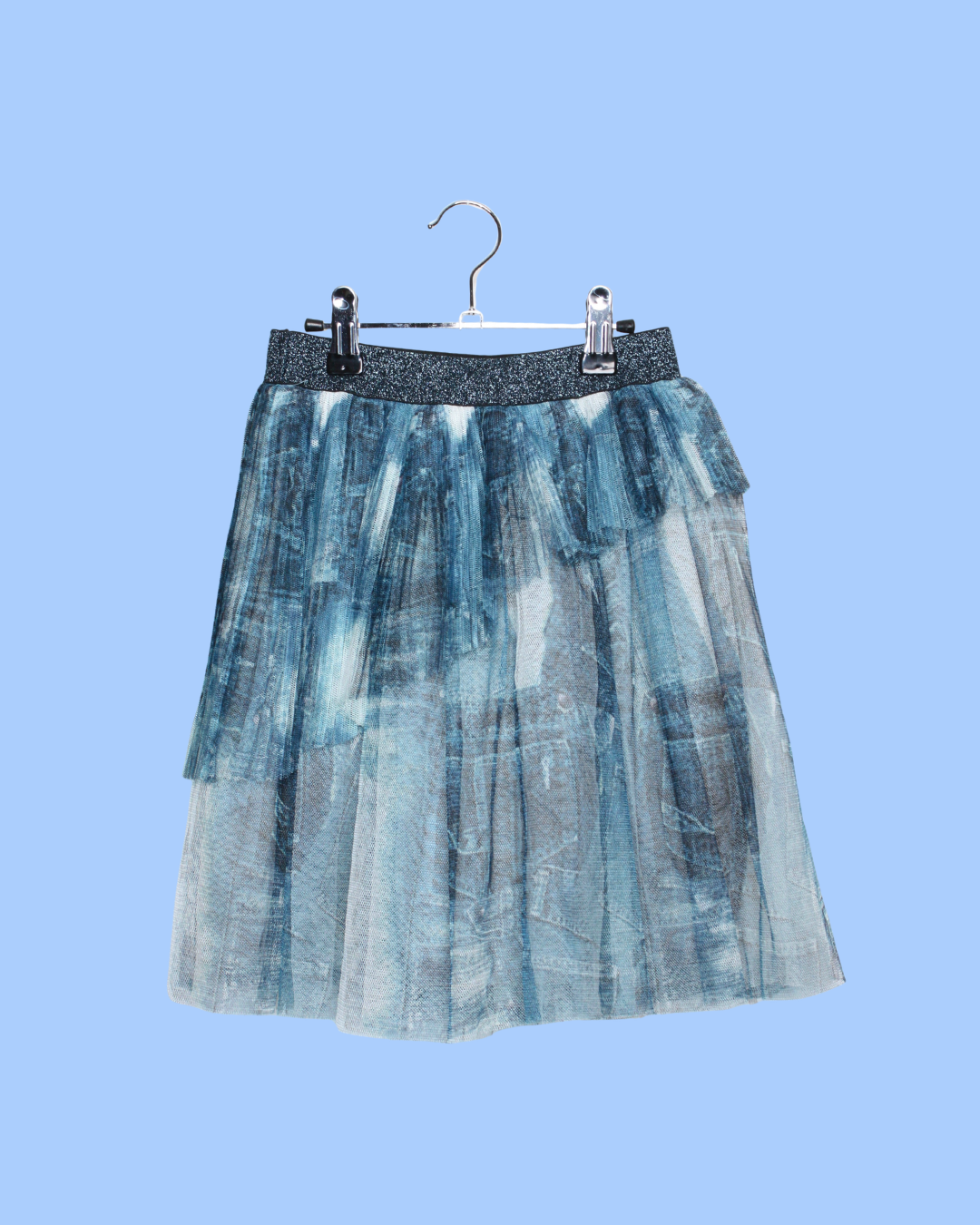 Jupe en tulle en trompe l'oeil de jean 8 ans
