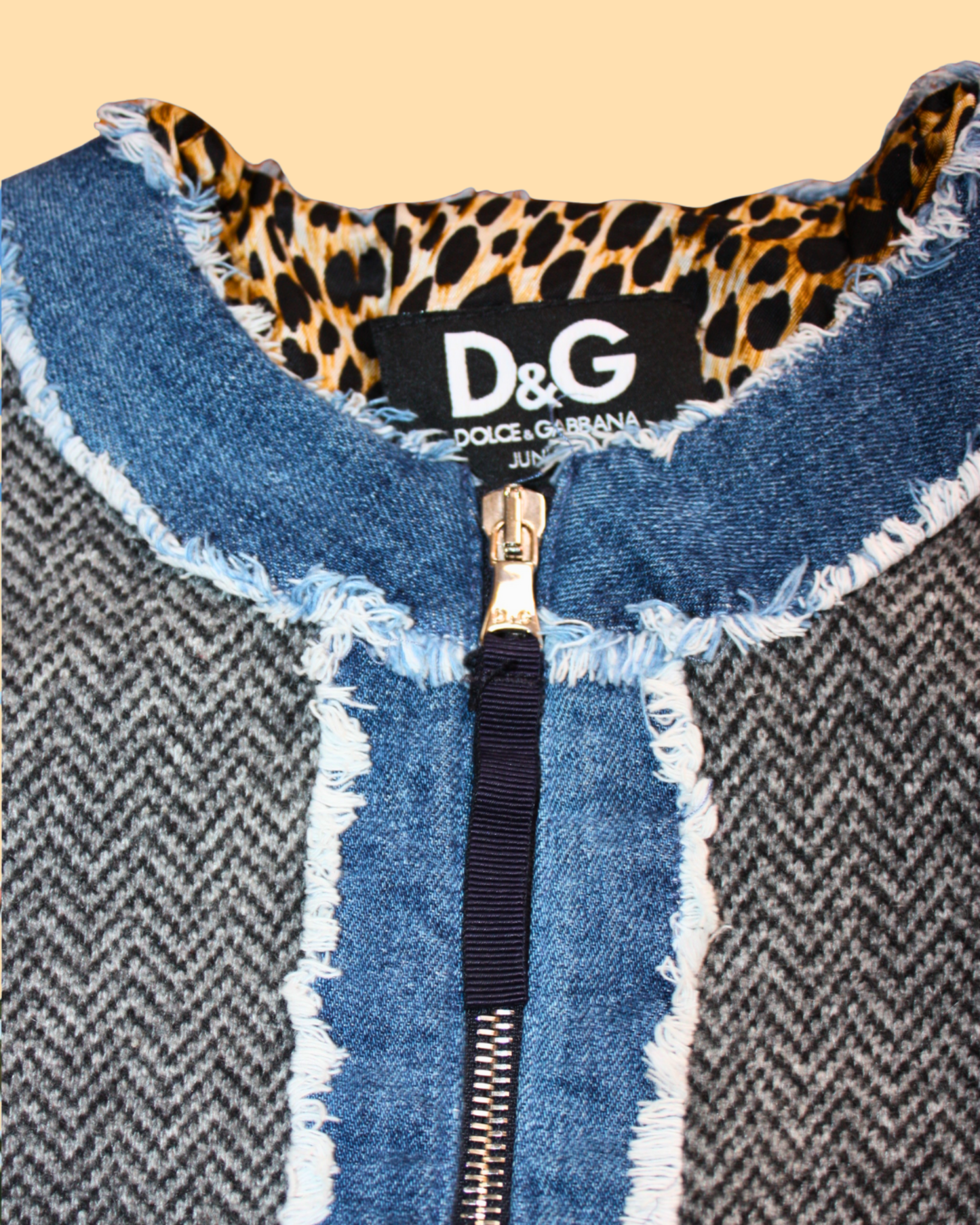 Veste en tweed, jean et léopard 10 ans